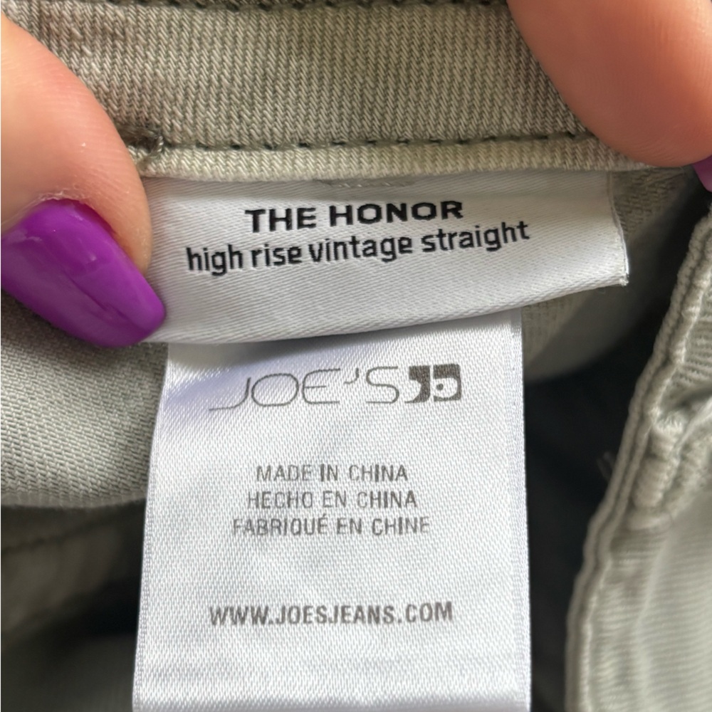 Joes The Honor High Rise Vintage Straight Leg Cotton Lyocell Green Pants size 29 - Picture 9 of 14